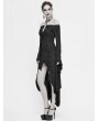 Devil Fashion Black Sexy Gothic Off-the-Shoulder Irregular Long Sleeve High-Low Dress