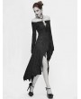 Devil Fashion Black Sexy Gothic Off-the-Shoulder Irregular Long Sleeve High-Low Dress