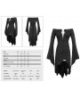 Devil Fashion Black Sexy Gothic Off-the-Shoulder Irregular Long Sleeve High-Low Dress