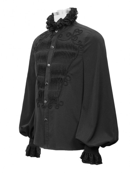 Devil Fashion Black Retro Gothic Palace Party Long Sleeve Shirt for Men ...