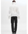 Devil Fashion White Retro Gothic Palace Long Sleeve Shirt for Men