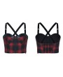 Punk Rave Black and Red Plaid Street Fashion Grunge Gothic Vest Top for Women