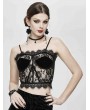 Devil Fashion Black Sexy Gothic Perspective Lace Corset Top for Women