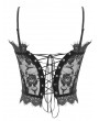 Devil Fashion Black Sexy Gothic Perspective Lace Corset Top for Women