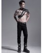 Punk Rave Black Gothic Punk Metal Long Casual Slim Pants for Men