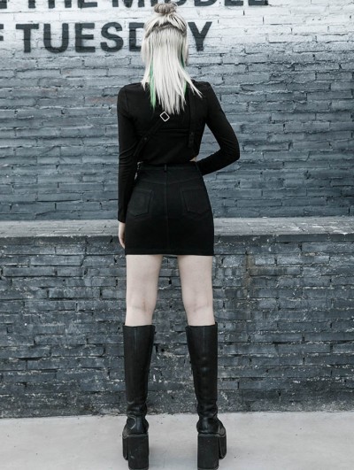 Punk Rave Black Gothic Grunge Short Plus Size Skirt 