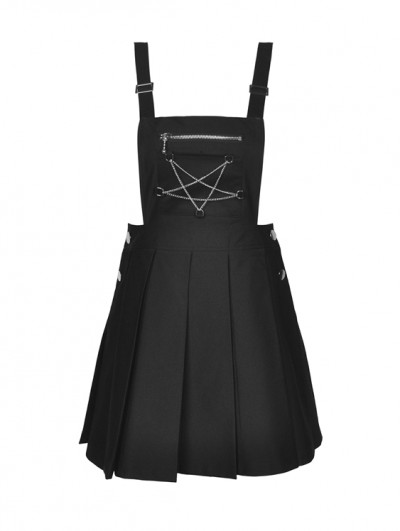 Dark in Love Black Gothic Punk Grunge Star Chain Suspender Skirt