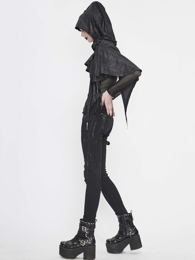 Women's Gothic Punk Asymmetrical Short Hooded Cape – Punk Design