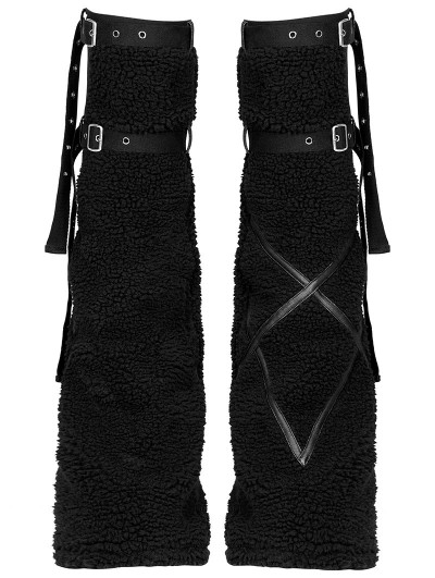 Punk Rave Black Gothic Punk Girls Leg Sleeve for Women