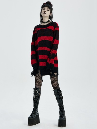 red punk sweater