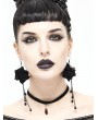 Devil Fashion Black Gothic Flower Pedant Earrings