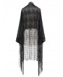 Devil Fashion Black Gothic Lace Tassel Cape for Women