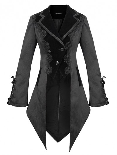 Devil Fashion Black Vintage Gothic Party Swallow Tail Coat for