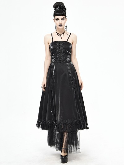 Devil Fashion Black Vintage Gothic Long Prom Party Gown