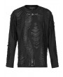 Punk Rave Black Gothic Punk Broken Long Sleeve Daily Wear T-Shirt for Men