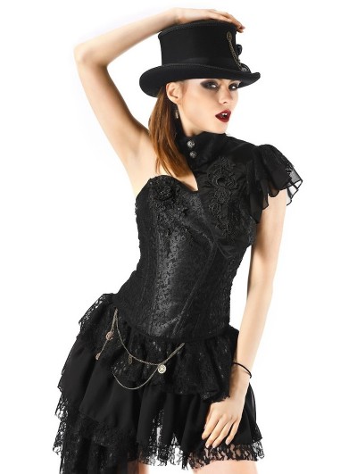 Burlesque Corset Top - Black