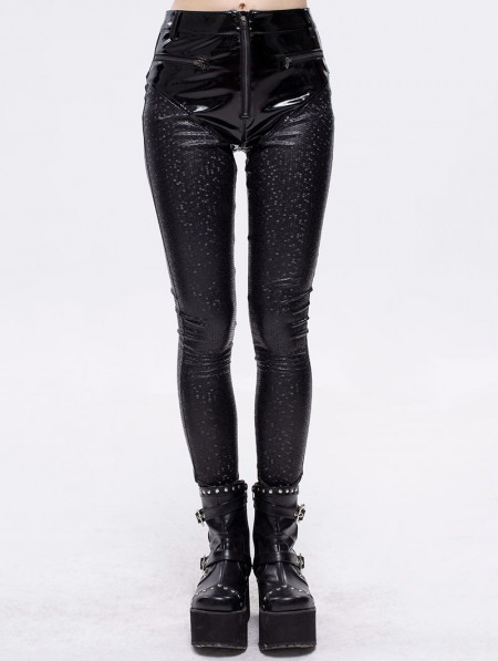 Devil Fashion Black Gothic Punk Slim Long Pants for Women ...