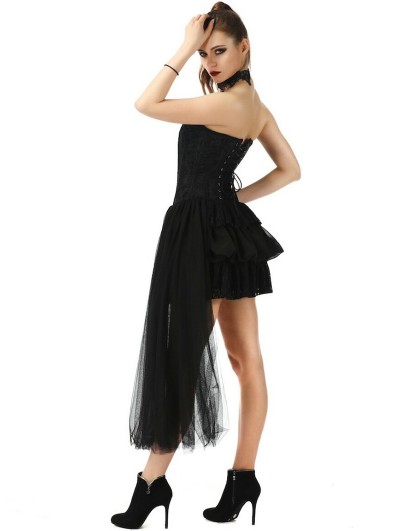 Short Strapless Black Corset Dress