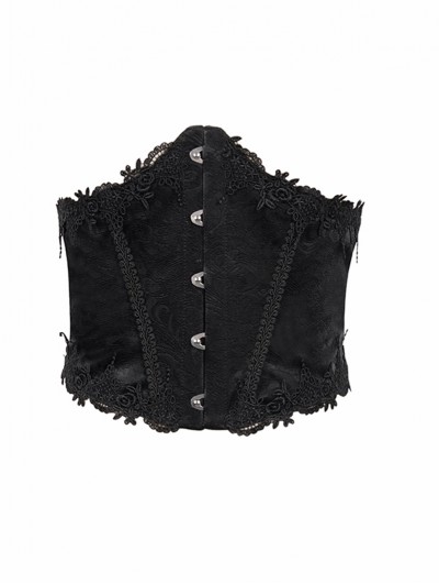 Devil Fashion Black Gothic Lace Underbust Corset Waistband for Women