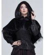 Devil Fashion Black Gothic Feather Hooded Short Cape for Women