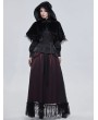 Devil Fashion Black Gothic Feather Hooded Short Cape for Women