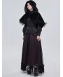 Devil Fashion Black Gothic Feather Hooded Short Cape for Women