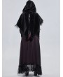 Devil Fashion Black Gothic Feather Hooded Short Cape for Women