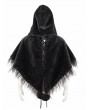 Devil Fashion Black Gothic Feather Hooded Short Cape for Women