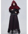 Devil Fashion Red Gothic Feather Hooded Short Cape for Women