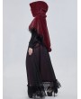 Devil Fashion Red Gothic Feather Hooded Short Cape for Women