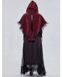 Devil Fashion Red Gothic Feather Hooded Short Cape for Women