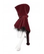 Devil Fashion Red Gothic Feather Hooded Short Cape for Women