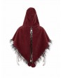 Devil Fashion Red Gothic Feather Hooded Short Cape for Women