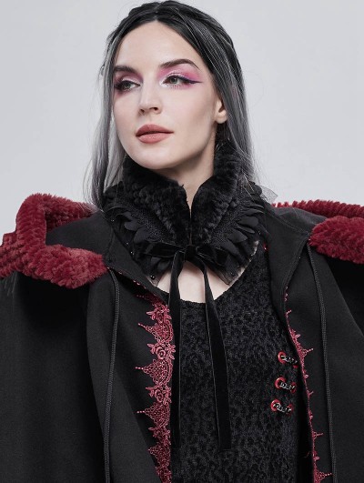 Devil Fashion Black Gothic Faux Fur Warm Collar for Women