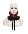 Devil Fashion Black and Red Gothic Faux Fur Warm Collar for Women