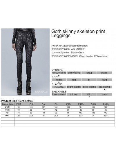 PUNK RAVE Gothic Leggings with Print