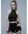 Punk Rave Green and Black Gothic Daily Wear Spider Pattern Vest Top for Women