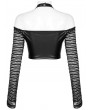 Punk Rave Black Gothic Punk Off-the-Shoulder Long Sleeve Sexy Short Top for Women