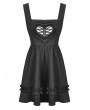 Dark in Love Black Cute Gothic Heart Doll Strap Short Dress