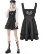 Dark in Love Black Cute Gothic Heart Doll Strap Short Dress