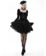 Dark in Love Black Gothic Victorian Velvet Long Sleeves Short Dress