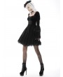 Dark in Love Black Gothic Victorian Velvet Long Sleeves Short Dress