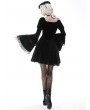 Dark in Love Black Gothic Victorian Velvet Long Sleeves Short Dress