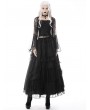 Dark in Love Black Gothic Vintage Elegant Frilly Lace Long Skirt