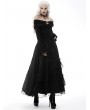 Dark in Love Black Gothic Vintage Elegant Frilly Lace Long Skirt