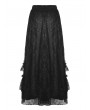 Dark in Love Black Gothic Vintage Elegant Frilly Lace Long Skirt