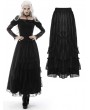 Dark in Love Black Gothic Vintage Elegant Frilly Lace Long Skirt