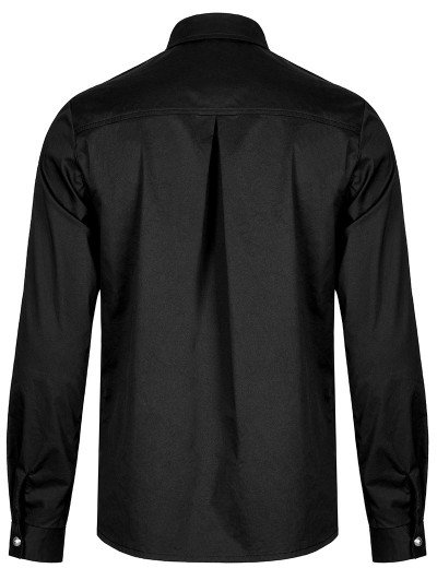 Punk Rave Black Vintage Gothic Lace Applique Long Sleeve Shirt for Men 