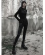 Punk Rave Black Gothic Punk Daily Wear Denim Long Trousers for Women