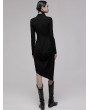 Punk Rave Black Gothic Punk Asymmetric Cheongsam Collar Long Dress